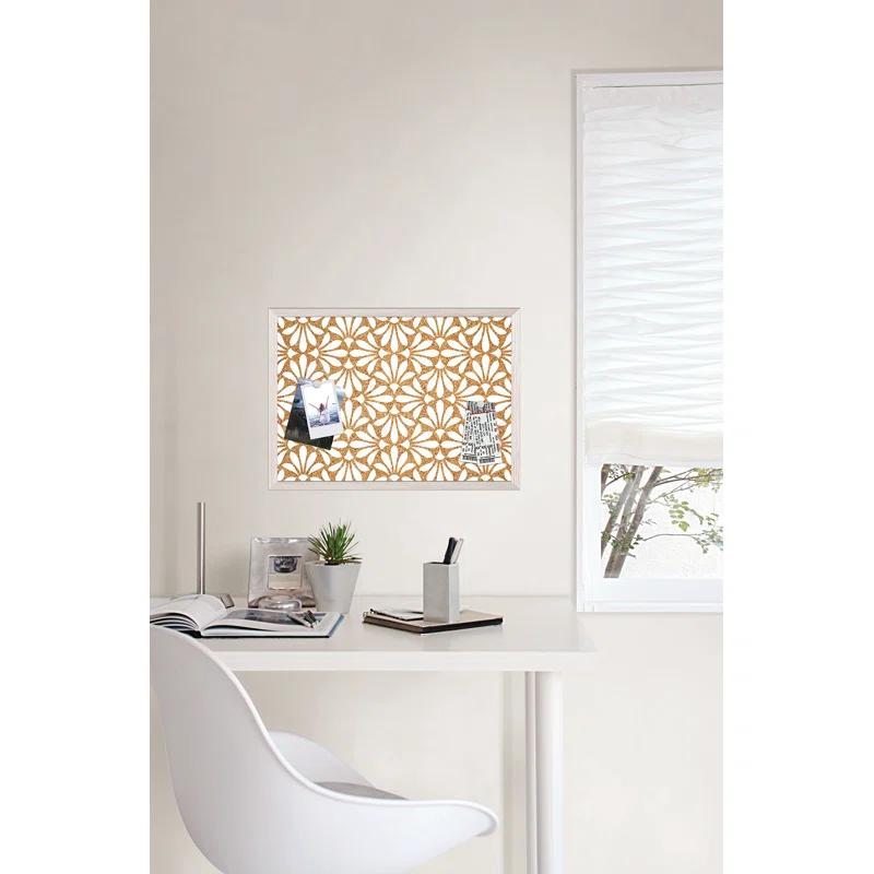 WallPops! Abstract Floral White Printed Corkboard