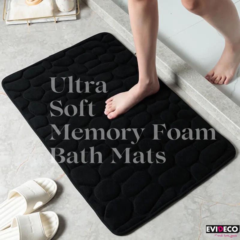 Evideco Pebble Runner Mat - Memory Foam - 48"L x 18"W for Kitchen, Bathroom and more