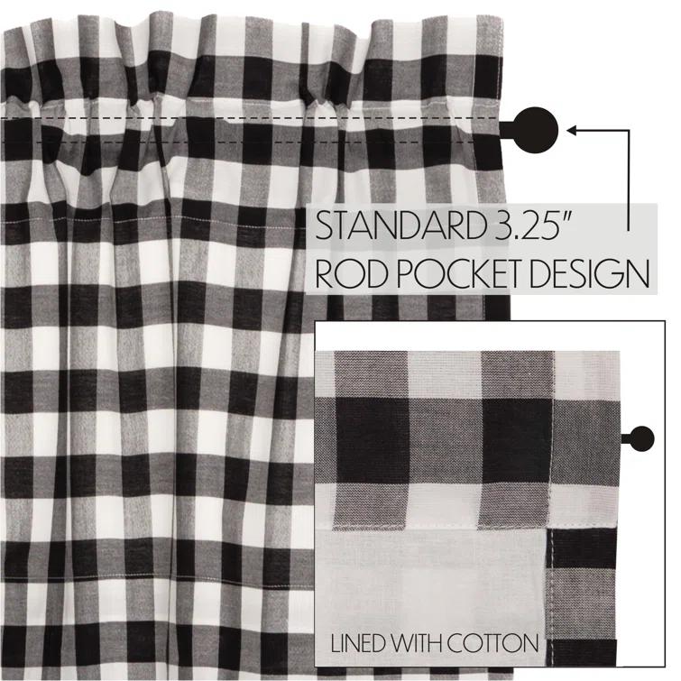 VHC Brands Annie Buffalo Check Plaid Cotton Tailored Window Valance