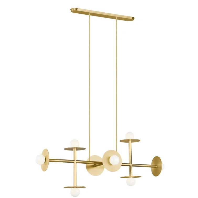 Nodes Large Linear Chandelier by Kelly Wearstler - Burnished Brass