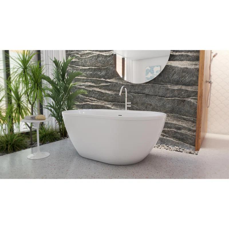 DreamLine BT63X3460C01 Essence 60-1/4 in. L x 34-1/4 in. W x 23-5/8 in. H Freestanding Acrylic Bathtub