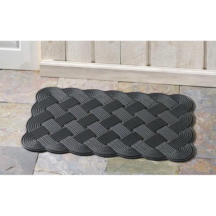 Home Furnishings by Larry Traverso Nautical Rope 30 in. x 18 in. Non-Slip Outdoor Door Mat