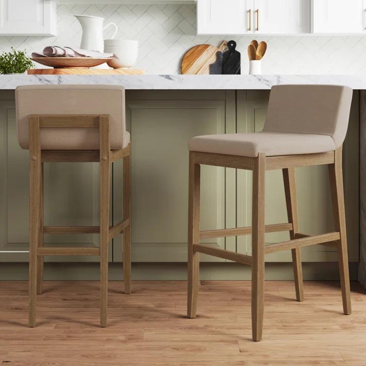 Nathan James Upholstered Wooden Stool