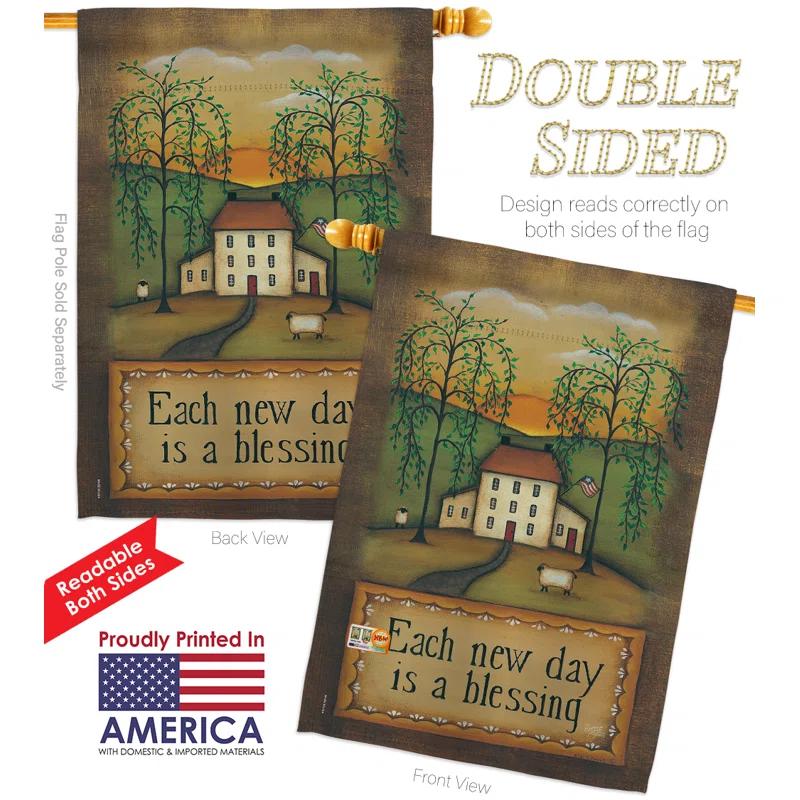 Breeze Decor Double Sided 40'' H x 28'' W Polyester Flag Set