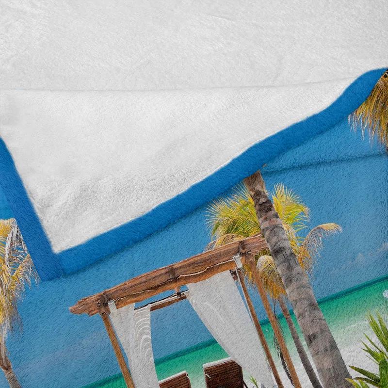 Ambesonne Ambesonne Beach Fleece Throw Blanket Ocean Coastline Holiday Multicolor