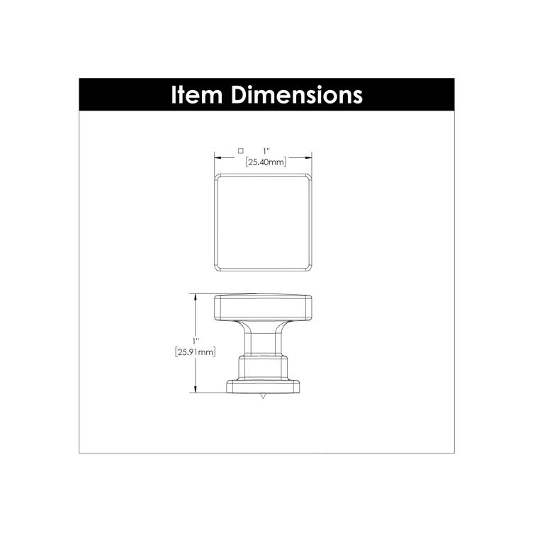 Brighton 1" Square Brushed Golden Brass Knob