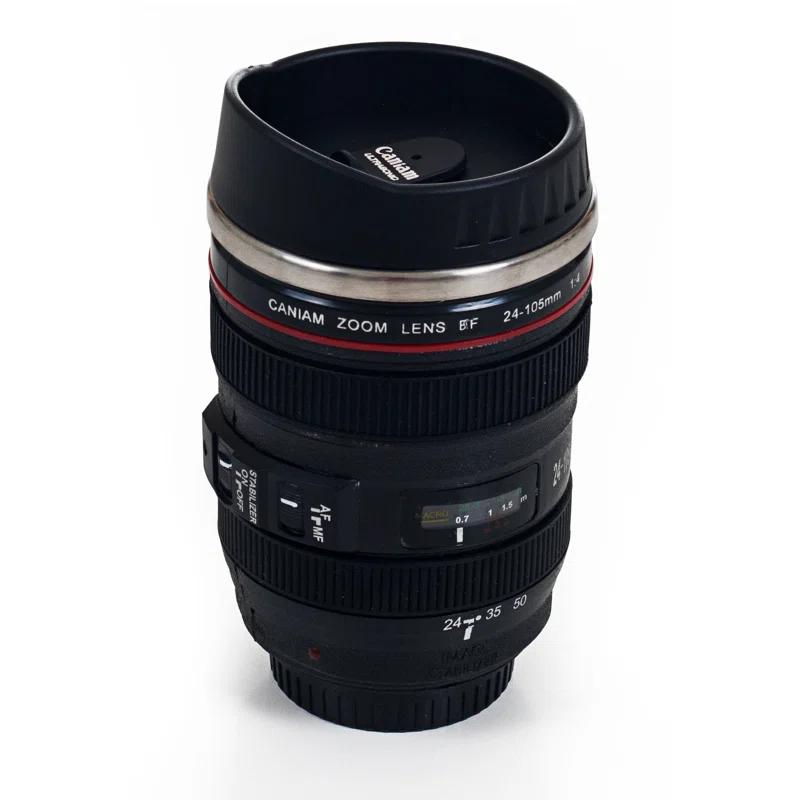 Whetstone Camera Lens Coffee 12 oz. Mug with Lid by Whetstone