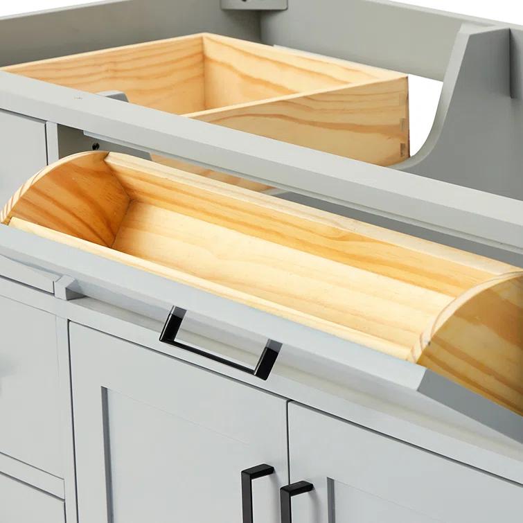 Ariel T060s-Bc Hepburn 60" Single Free Standing Vanity Cabinet Only - Grey