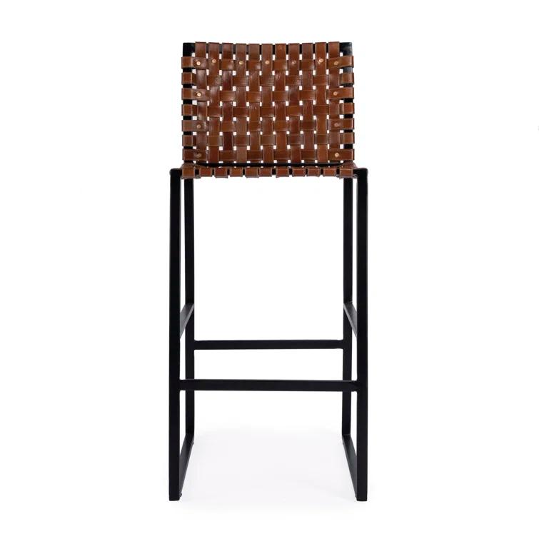 Butler Specialty Urban Woven Leather Bar Stool In Brown