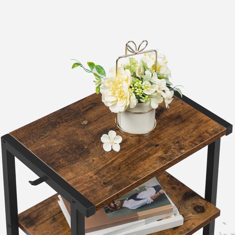 HOOBRO 25.2'' H X 16.5'' W X 11'' D Mobile Printer Stand with Adjustable Shelf