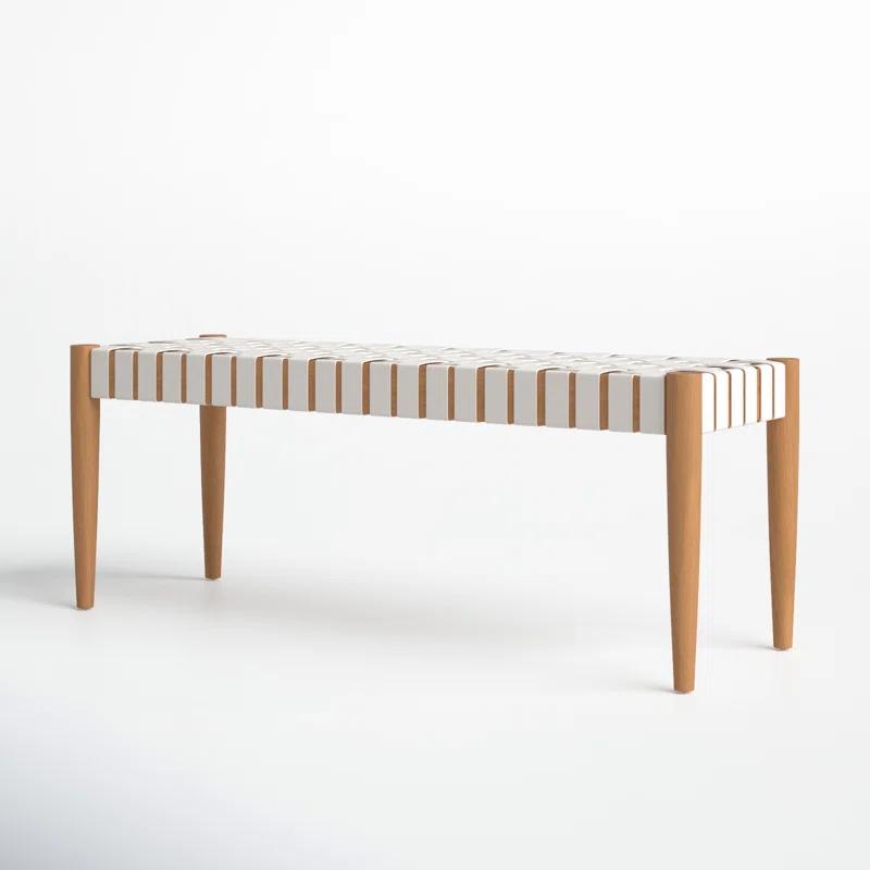 Orin 47" Woven Leather Bench