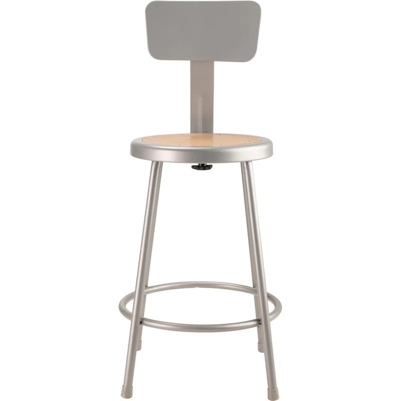 National Public Seating Heavy Duty Steel Stool With Backrest