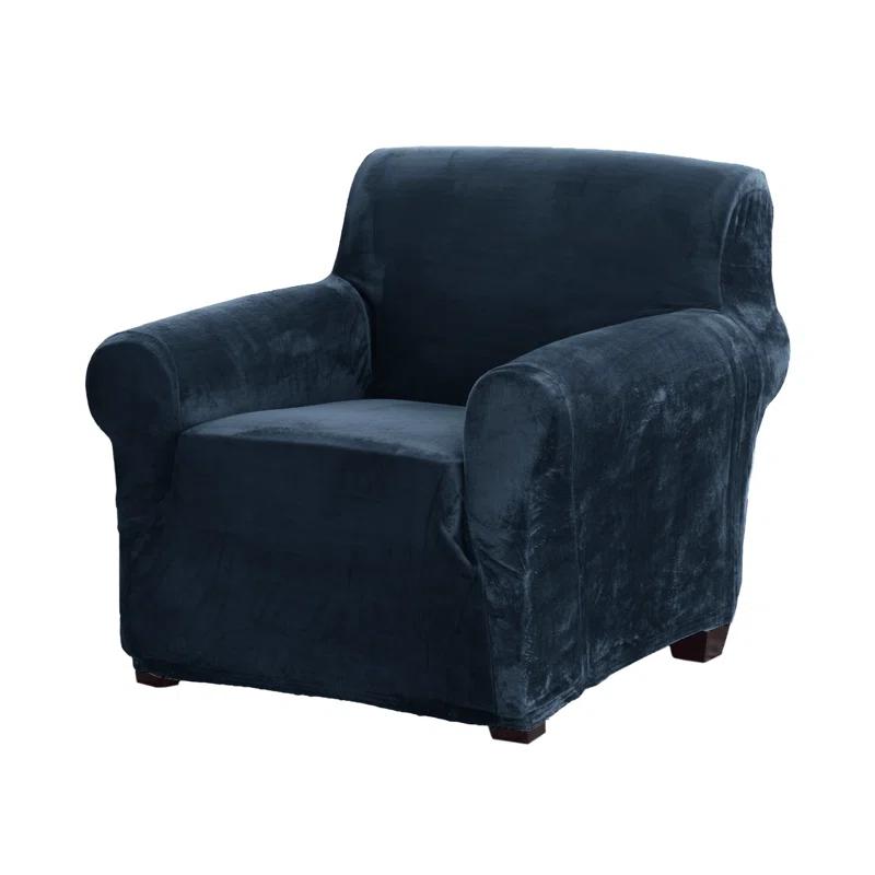 Symple Stuff Velvet Plush Stretch Chair Slipcover
