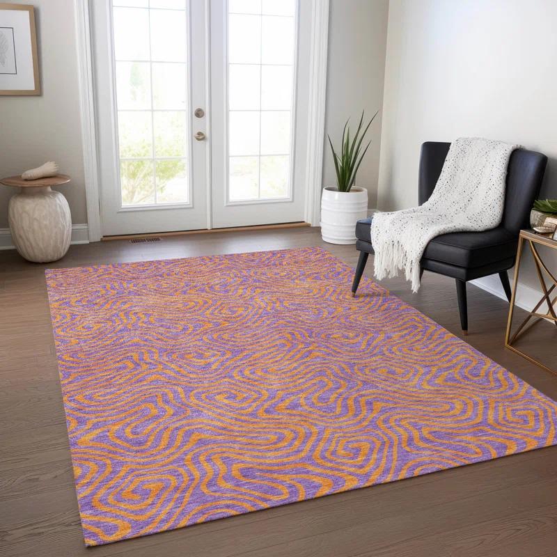 Machine Washable Indoor/Outdoor Chayden ACN1031 Purple 2'3" x 7'6" Runner Rug