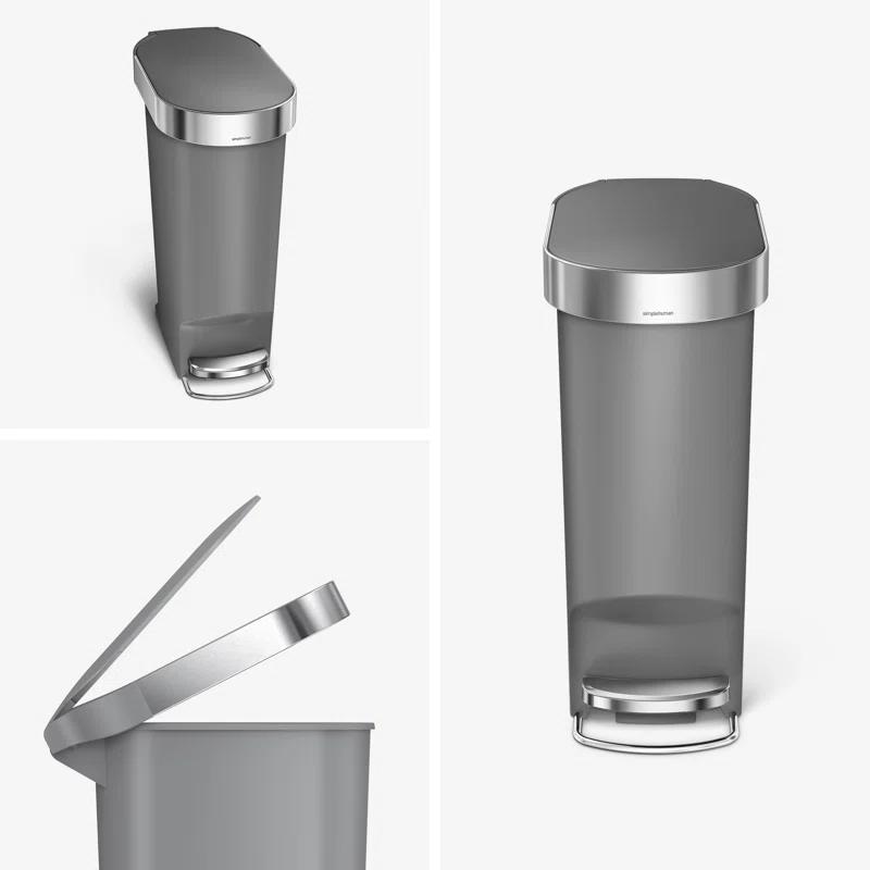 Simplehuman 10.6 Gallon Slim Kitchen Step Trash Can with Liner Rim