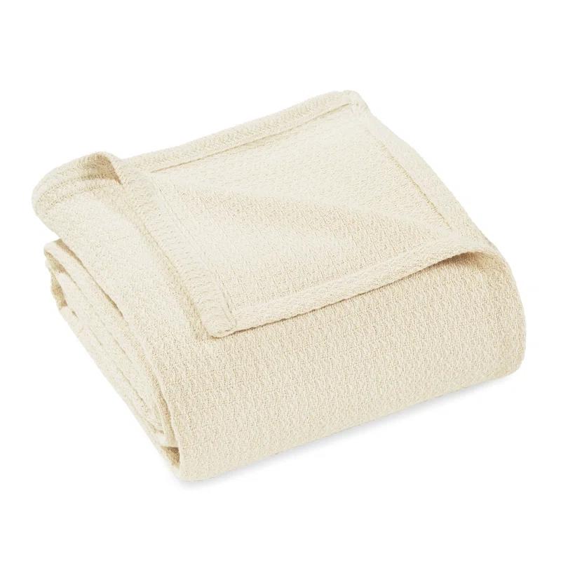 Superior Waffle Weave Honeycomb Knit Soft Textured All-Season Cotton Blanket
