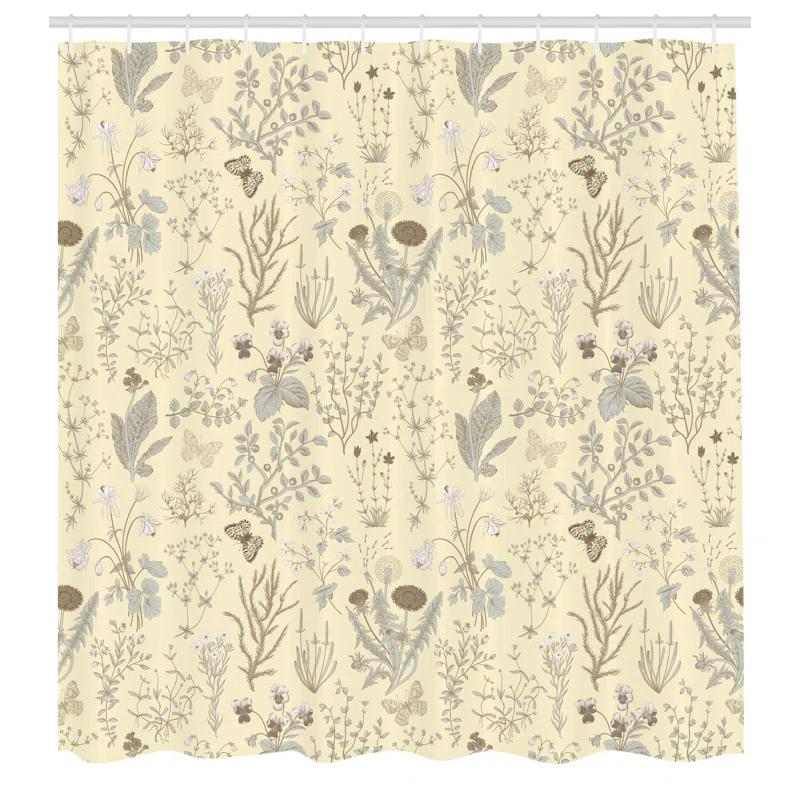 Ambesonne Floral Shower Curtain with Hooks Included