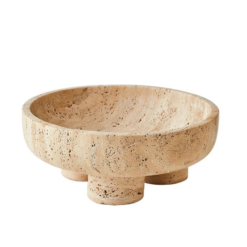 Studio A Home Priory Low Bowl-Travertine
