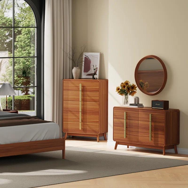 George Oliver Mid Century Modern 5 Drawer Dresser