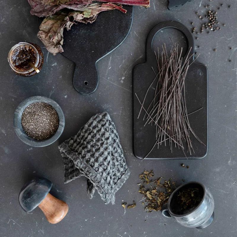 Creative Co-Op Mango Wood Cutting Board with Round Handle