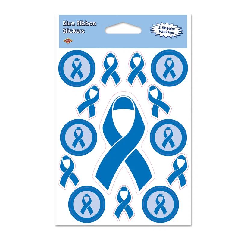 Beistle Blue Ribbon Stickers - 4" x 6" Sh - Pack of 12
