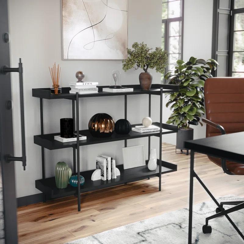 Martha Stewart Raines Martha Stewart Emmett 3 Shelf Storage Display Unit Bookcase with Metal Frame