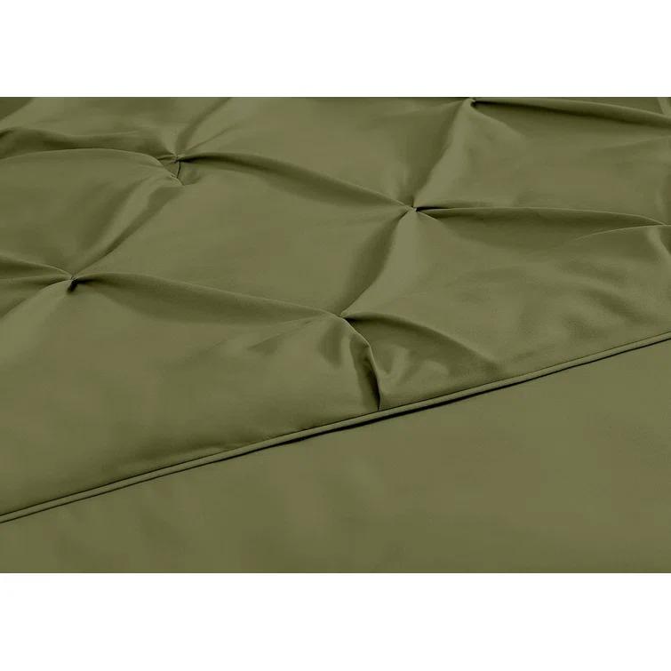 Chezmoi Collection Berlin Pintuck Microfiber 3-Piece Comforter Set