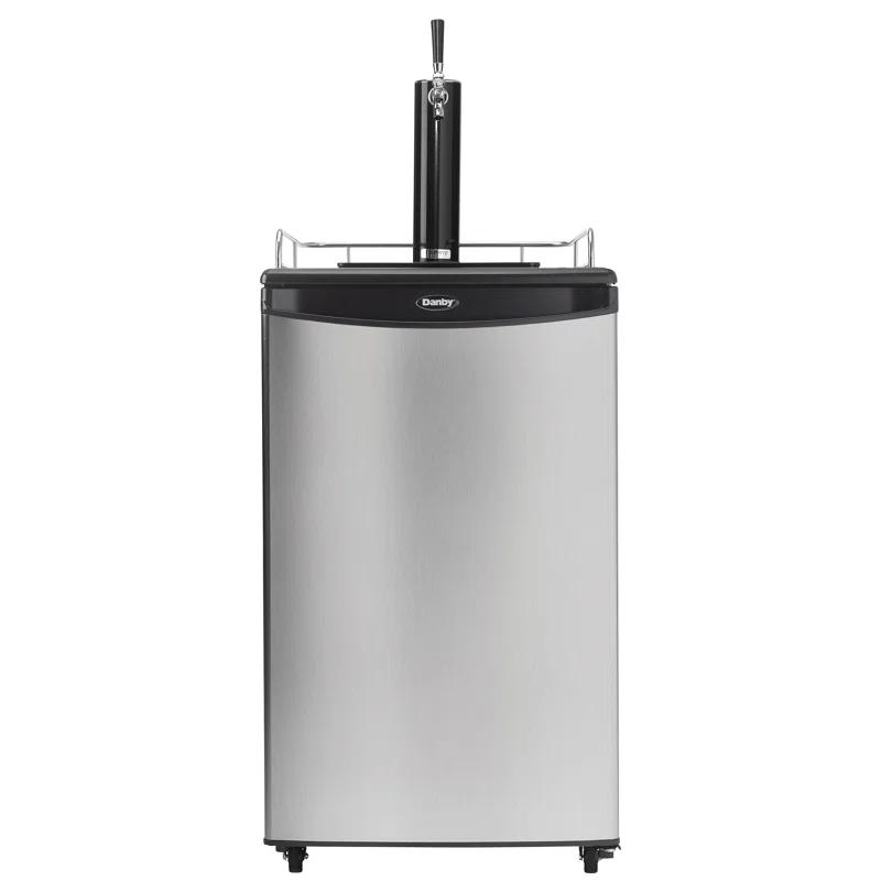 Danby Danby 5.4 Cubic Feet Silver Single Tap Half Barrel (Full Size) Freestanding Kegerator with Adjustable Temperature