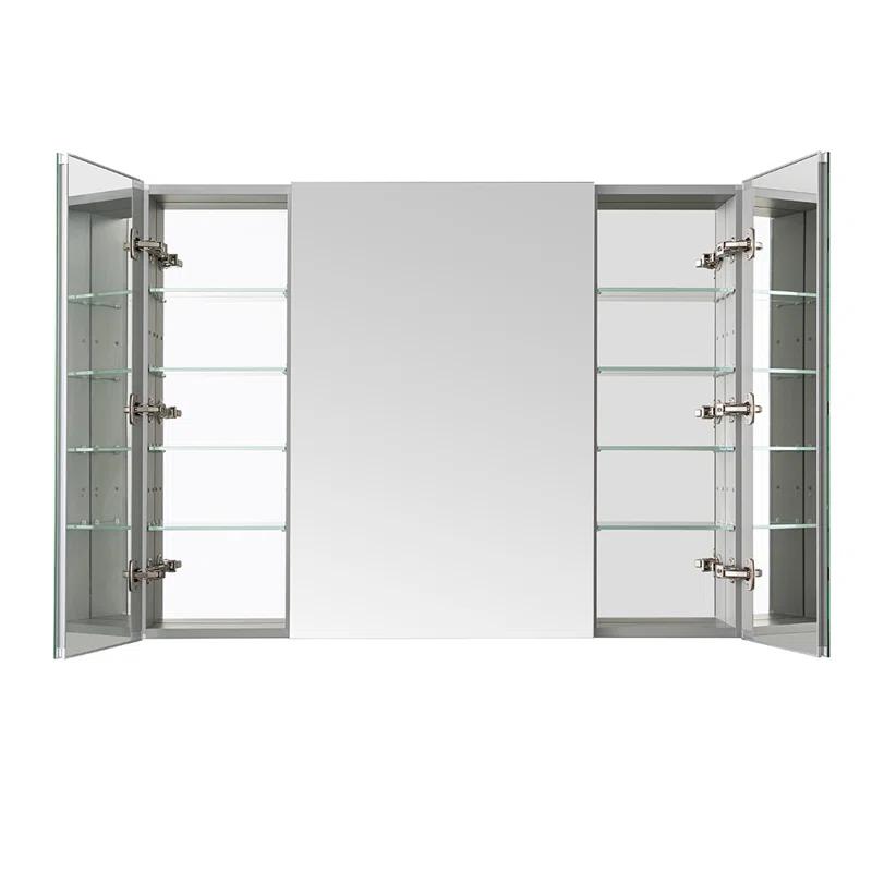 AQUADOM R3-4036E Royale Medicine Cabinet with Electrical Outlets, Defogger, Adjustable LED 3X Magnifying Mirror.