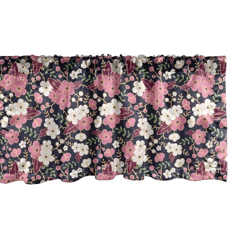 Ambesonne Ambesonne Green Orange Valance Pack of 2 Orange Branch
