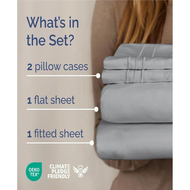 CGK Linens 4 Piece Sheet Set Premium Cooling, Soft & Wrinkle Free Sheet Set