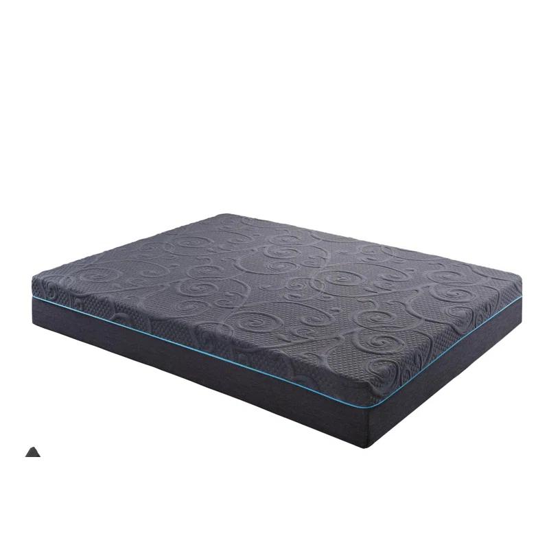8" Queen Size Bed Mattress Gel-Infused Memory Foam Hybrid Mattress, Dark Gray, Mattress in a Box, Firm Comfort Mattress