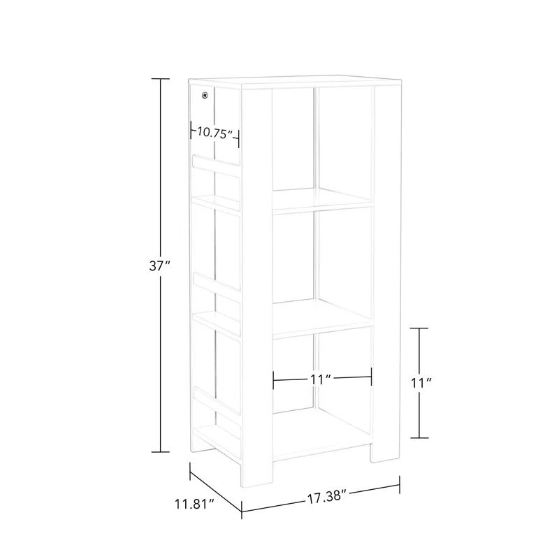 RiverRidge Book Nook Kids Bookshelf and Toy Organizer Tower with 3 Cubbies and 6 Bookracks for Playroom, Nursery, and Reading Nook - White with 2 Fabric Bins