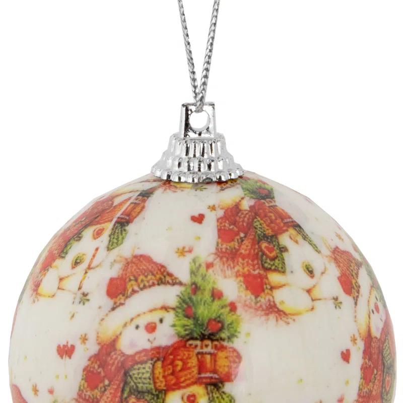 Northlight Seasonal 14-Piece Snowman Decoupage Christmas Ball Ornament Set 2.25" (60mm)