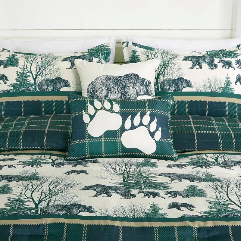 Chezmoi Collection Southwestern Cabin Lodge Bedding 7-Piece Bear Comforter Set