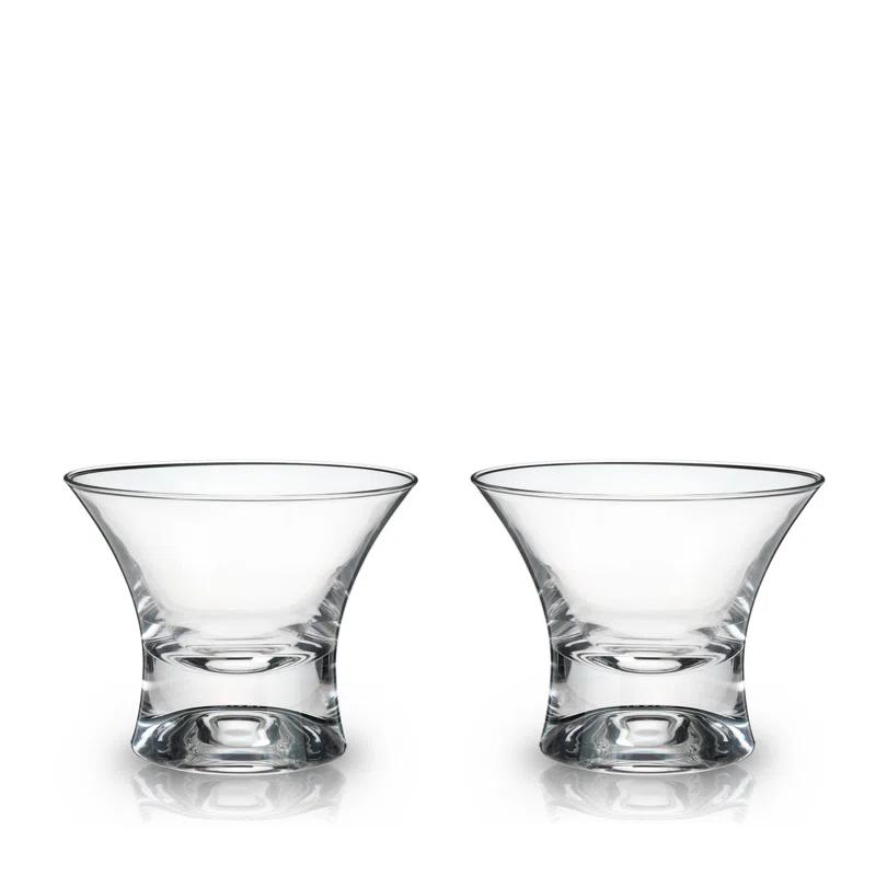 Viski Raye Heavy Base Stemless Crystal Manhattan Glasses (Set of 2)