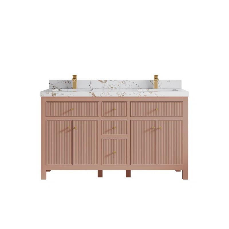 Willow Collections Sonoma 60'' Double Bathroom Vanity with Quartz Top