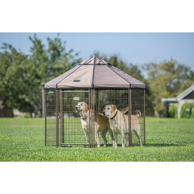 PET GAZEBO Pet Gazebo Dog Kennel Play Pen with Market Top Canopy