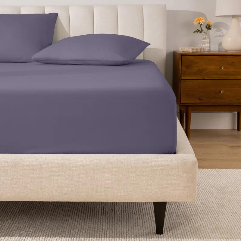 Bare Home 260 Thread Count Organic Cotton Percale Fitted Sheet