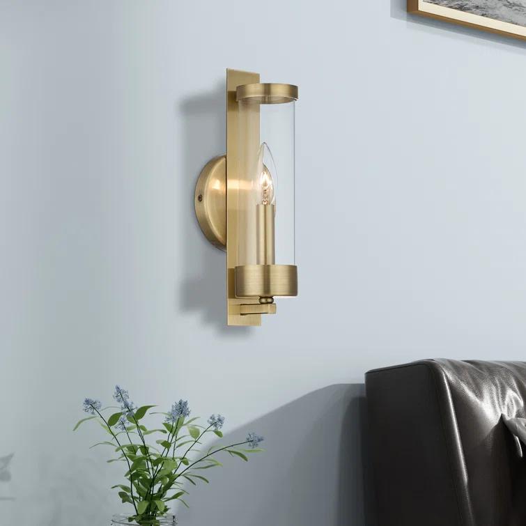Everly Quinn Bernd Steel Candle Wall Light