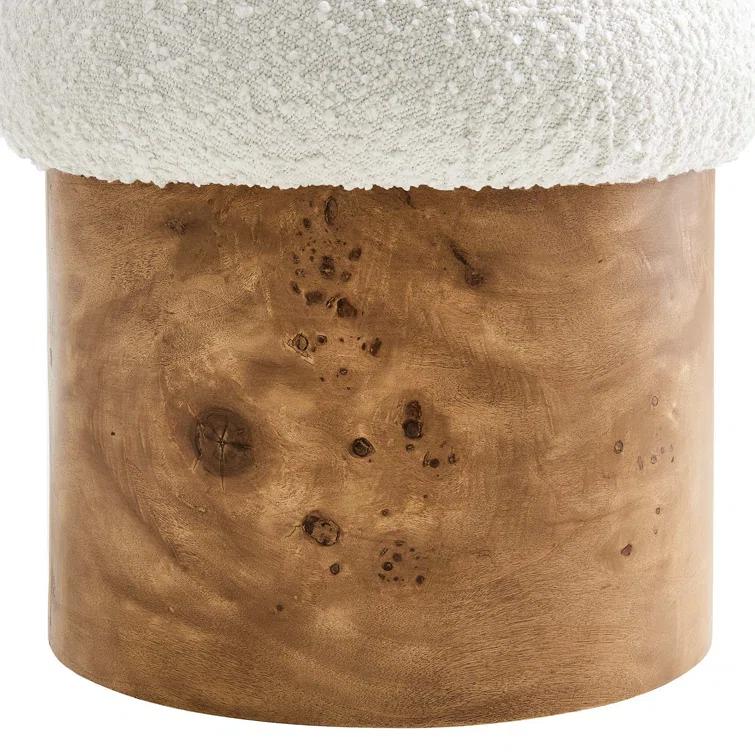 Modway Modway Breeze Boucle Upholstered Ottoman In Ivory Burl