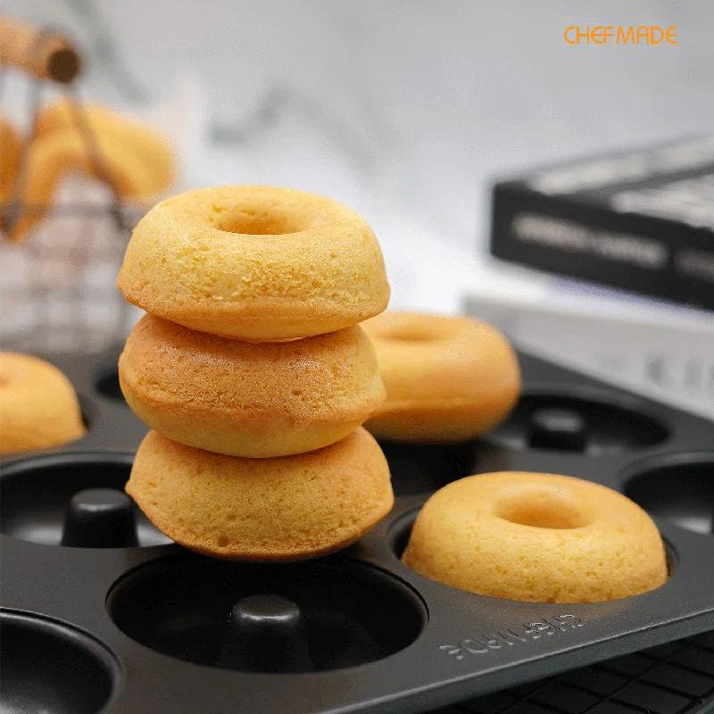 CHEFMADE CHEFMADE 12 Cavity Donut Pan Ring Doughnut Baking Pan