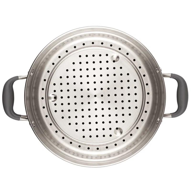 Anolon Anolon Advanced Home Hard Anodized Nonstick Wide Stockpot With Steamer Insert Set, 3-Piece,  8.5-Quart