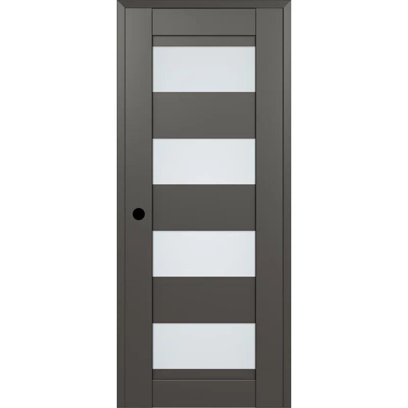 Belldinni Della DIY-FRIENDLY Manufactured Wood and Frosted Glass Single Prehung Standard Door
