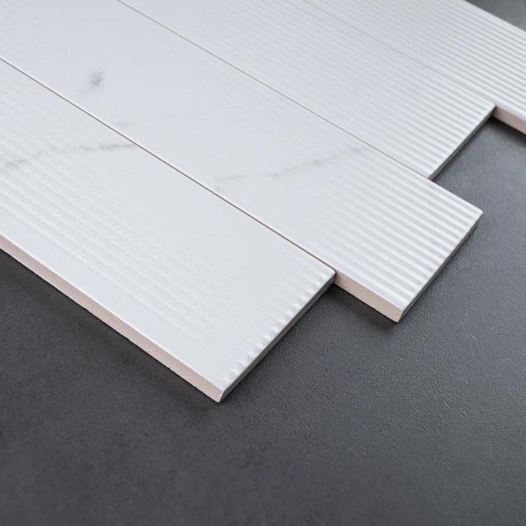 Supreme Tile Paloma Calacatta 2.95 in. X 11.81 in. Ceramic Subway Wall Tile