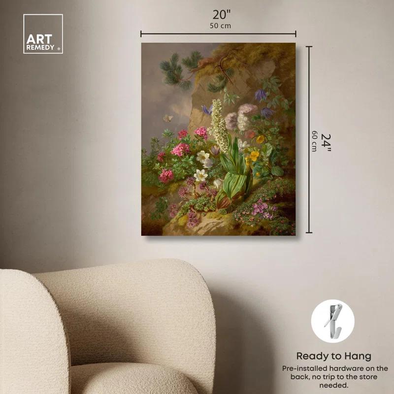 Art Remedy Alpine Flower Canvas Vintage Floral Wall Art by Art Remedy
