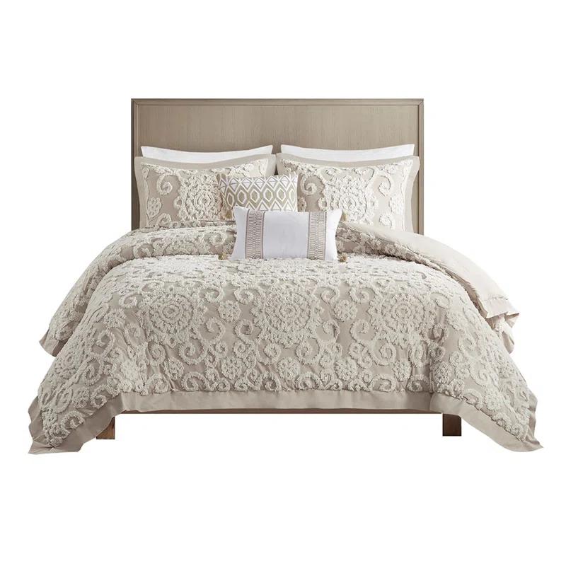Suzanna 100% Cotton Comforter Set with Tufted Medallions