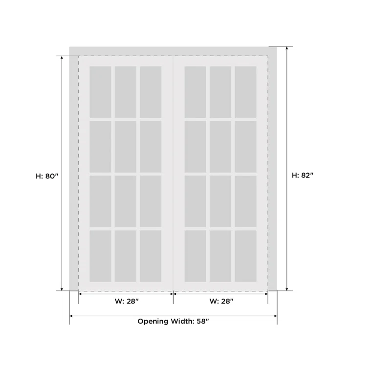 SARTODOORS Solid French Double Doors | Lucia 8831 White Silk | Wood Solid Panel Frame Trims | Closet Bedroom Sturdy Doors