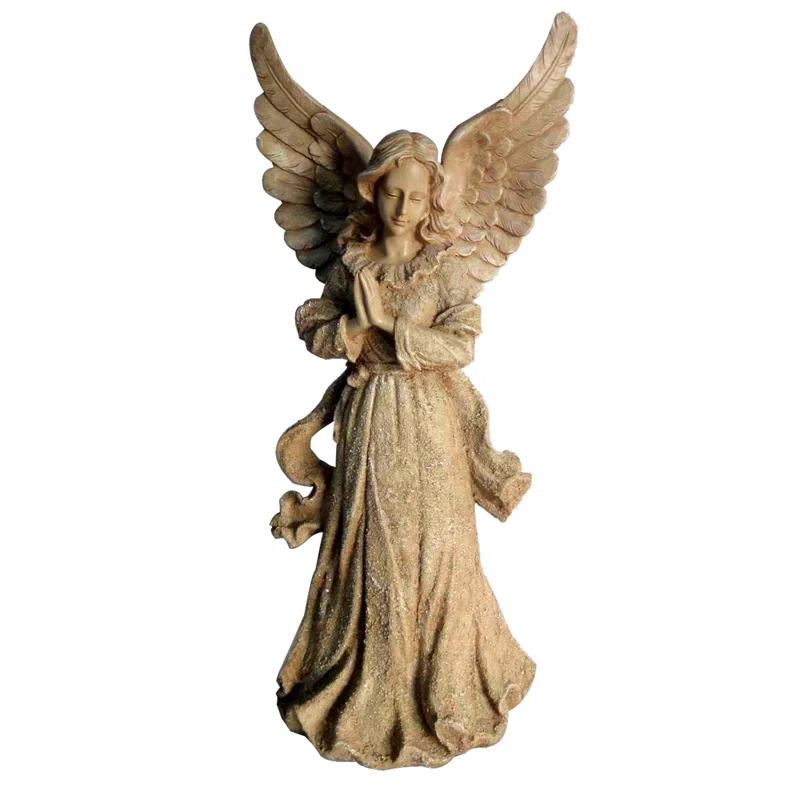 Hi-Line Gift Ltd. Sand Standing Angel with Wings Up Statue