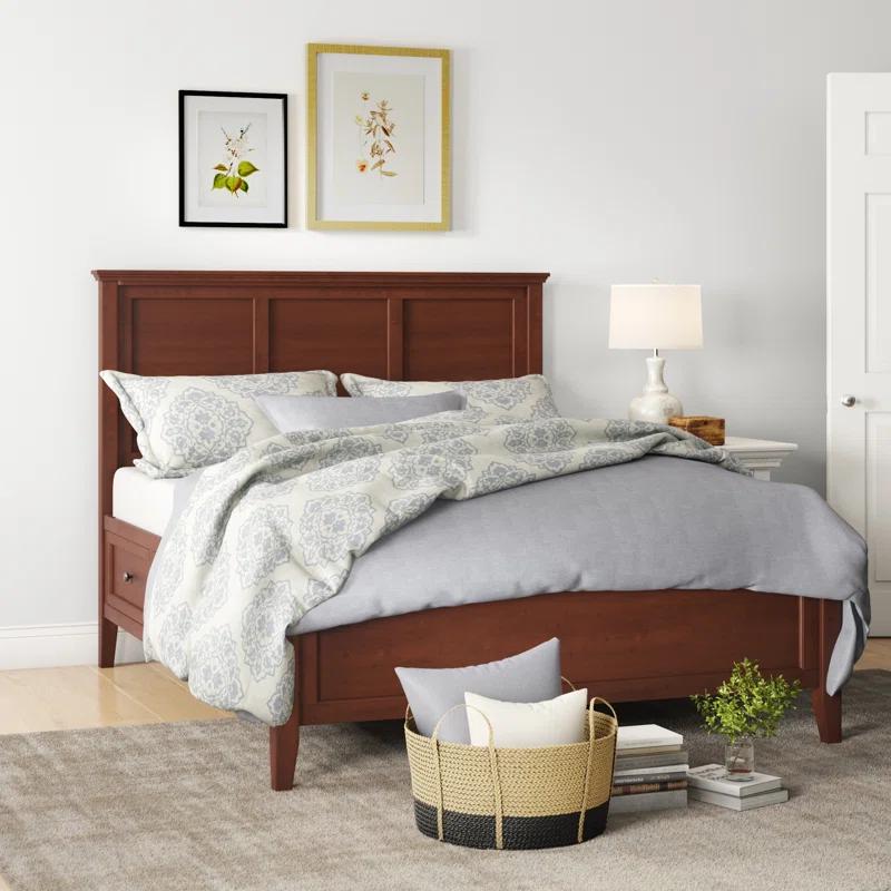 Solid Wood Platform Storage Bed